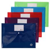Premto - Button Document Wallets - A4 - Pack of 5
