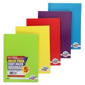 Premto - A5 160 Page Assorted Hardcover Notebooks - Pack of 5