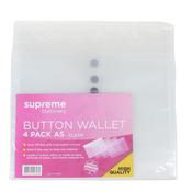Button Wallet - 4 Pack Clear - A5