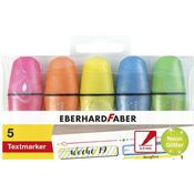 Eberhard Faber - Mini Highlighters - Glitter Neon Set of 5