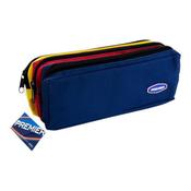 Premier - 3 Pocket Zip Pencil Case - Blue &amp; Red
