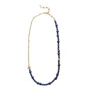Deep Blue Necklace Golden Lapis