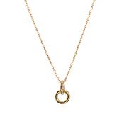 Halo Zircon Necklace Gold