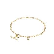 Gold Fine Chain &amp; Opal Drop Bracelet image