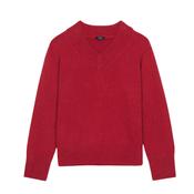 Lidya V neck Knit Crimson image