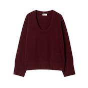 Soft Wool Burgundy Scoop Knit Sweater