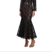 Black Lace Midi Skirt image