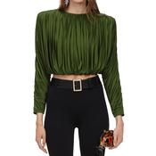 Olive Jersey Gathered Top image