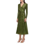Olive Rhinestone Mesh Midi Dress image