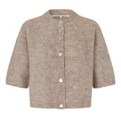 Andrea Knit Rib Cardigan Light Beige Melange image