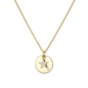 Disc with Star Charm Necklace Gold image