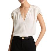 Gathered Cap SLV Blouse Off White image
