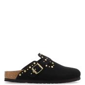 Boston Black Suede Rivet Clogs image