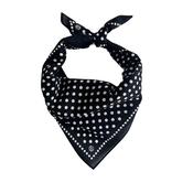 Polka Dot Black Cotton Scarf