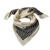 Cashmere Striped Scarf Cream image