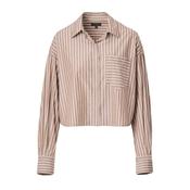 Marin Cropped Striped Shirt Tan
