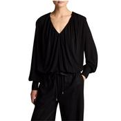 Jersey Long Sleeved Black Bubble Top image
