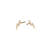 Gold Pavé Tiny Bolt Stud Earrings image