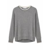 Round Neck Heather Grey Jumper