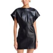 Zelie Dress Black Recycled Leather image