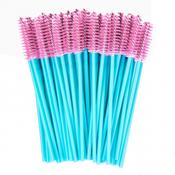 Spiral Brush - for Eyelashes and Brows, 50 pcs. - turquoise-purple 1 image