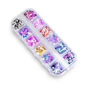 Nail art confetti in a cassette, decoration no. 78, 12 pcs. image