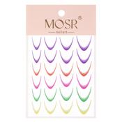Gradient French nail stickers self-adhesive french ombre smile line mix of colors approx. 24pcs.