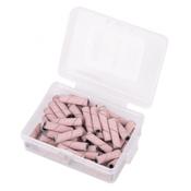 Manicure and pedicure caps mandrels abrasive pads long cylinder 3mm grit 240 pink 50 pcs.