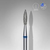 Staleks Diamond nail drill bit (19) pointed flame blue EXPERT head diameter 2,1 mm / working part 8 mm