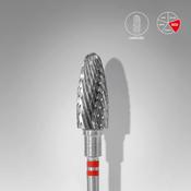 Staleks Tungsten Carbide Bit (31) Rounded Cone for Left-Handed Users, Red, Ø 6 mm / 14 mm