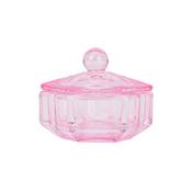 Glass cup with lid for liquid, cleaner or henna - Pink