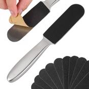 Pedicure file with 10 replaceable inserts 21.5 cm metal silver