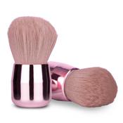 Dust and powder brush with a metallic pink handle image