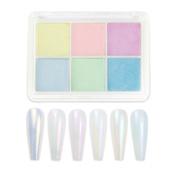 Mirror Effect Nail Powder, Mermaid, 6-Color Cassette, Clavier