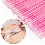 Professional fiberless eyelash applicators pink 100 pcs image