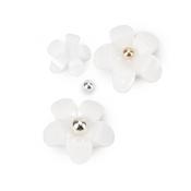 Molly Nails acrylic flowers + nail art balls white 150 pieces