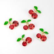 Cherries with rhinestones for nail decoration, box of 30 pieces image