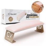 Clavier Manicure hand rest, rectangular – super soft, light pink and gold.