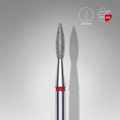 Staleks Diamond nail drill bit, pointed flame red EXPERT head diameter 2,1 mm (35)/ working part 8 mm image