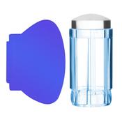 Clavier Blue Jelly Nail Stamper – Clear Silicone Stamper with Scraper image
