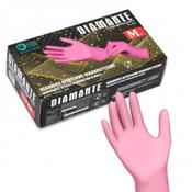 Diamante disposable nitrile diagnostic and protective gloves, size M, pink, 100 pcs image