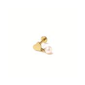 14ct Heart and Pearl Flat Back