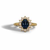 14ct Gold Sapphire and Diamond Cluster Ring image