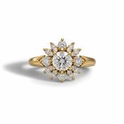 14ct Vintage Diamond Cluster Ring image