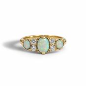 18ct Opal and Diamond Vintage Ring image