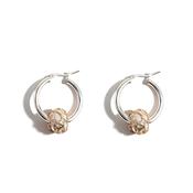 Two Tone Entwined Hoop Earrings