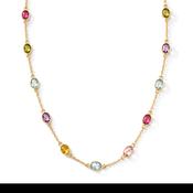 9ct Multi-Gemstone Bezel Necklace