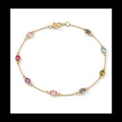 9ct Multi-Gemstone Bezel Bracelet image