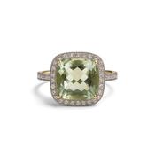 9ct Green Amethyst &amp; Diamond Crown Ring image
