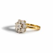 Antique 9ct Gold Diamond Cluster Ring image